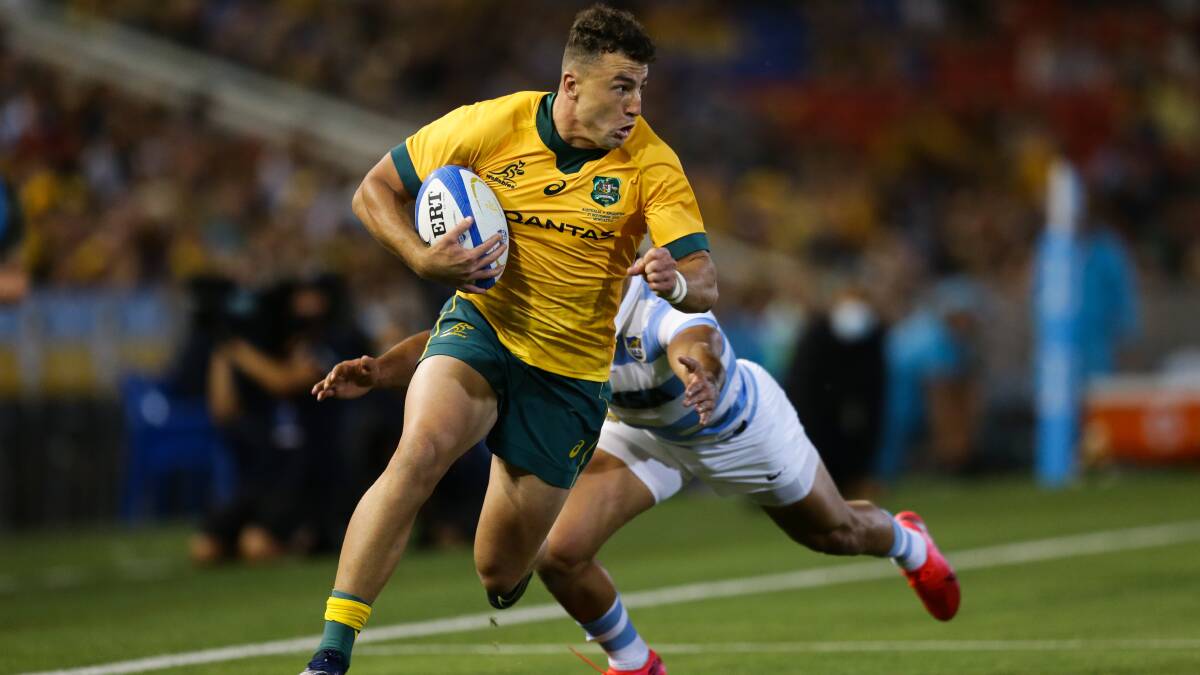 Tom Banks playing for the Wallabies in 2020. Picture: Jonathan Carroll