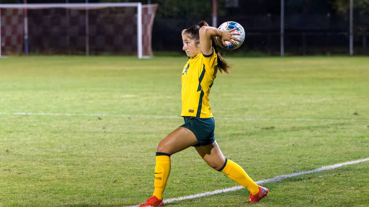 Emma Ilijoski playing for the Young Matildas in Canberra earlier this year. Picture: Sitthixay Ditthavong