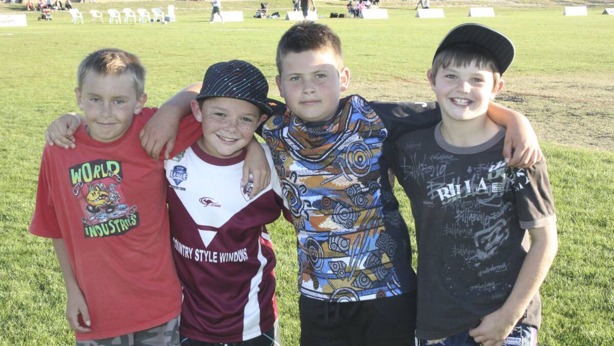 Queanbeyan Kangaroos under-11s players Tyrone Polsen, Lachie Ingram, Bayley Hitchcock and Kaine Pagura in 2010. Picture ACM