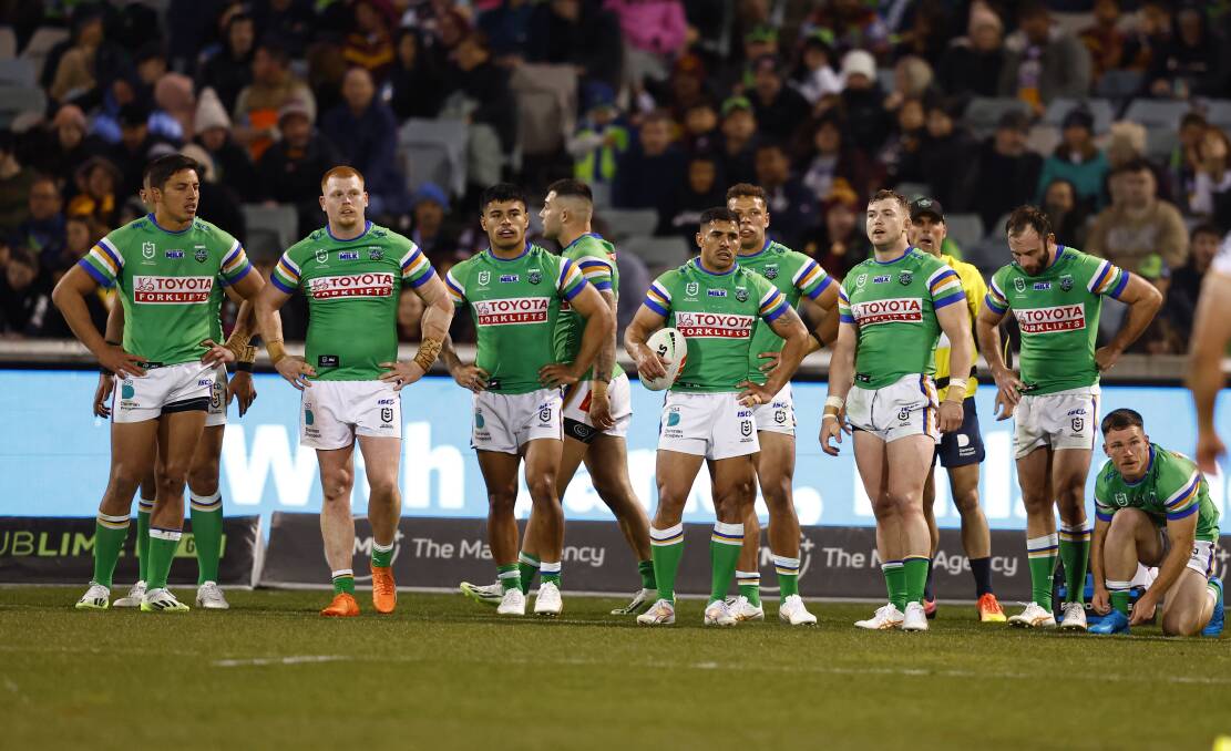 The Raiders had a chance to upset Brisbane on Saturday night. Picture by Keegan Carroll