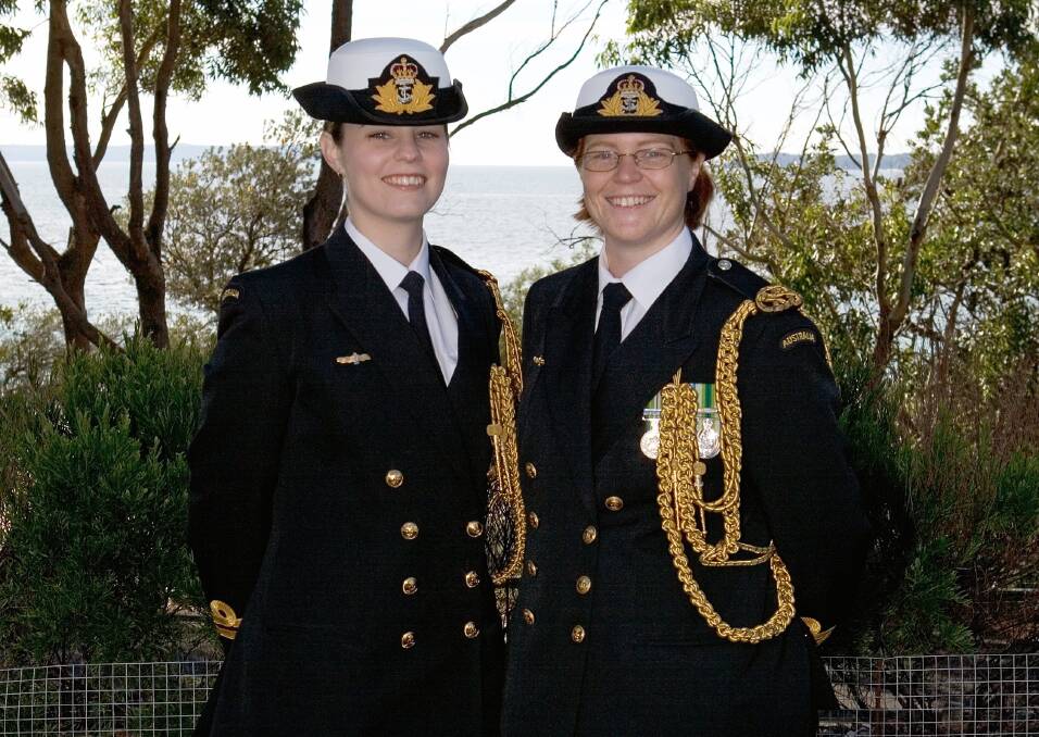 Amy Blacker (left), pictured here in 2006, spoke with Navy chaplains for mental health support while serving but says the branch must diversify. Picture by Department of Defence