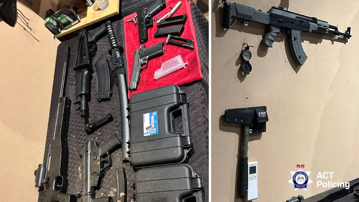 Guns seized by police. Picture by ACT Policing 