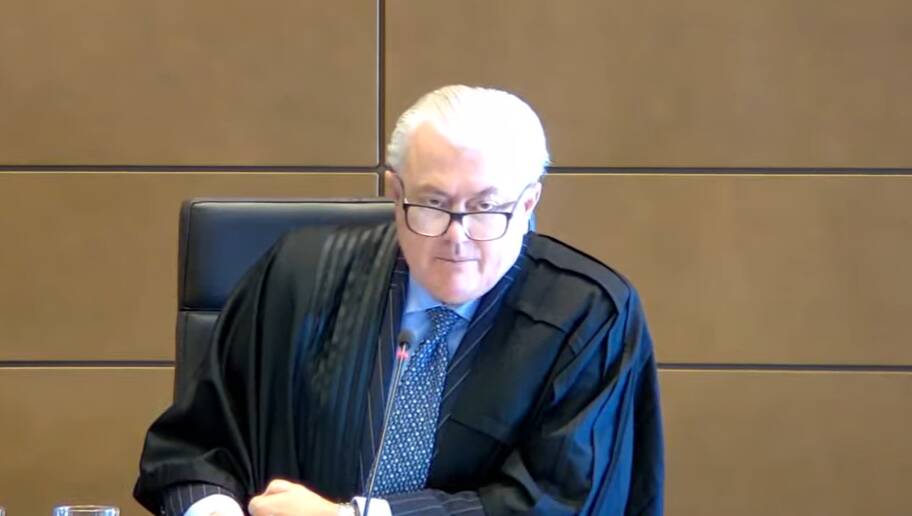 Justice Michael Lee delivering his judgment on Monday. Picture screenshot