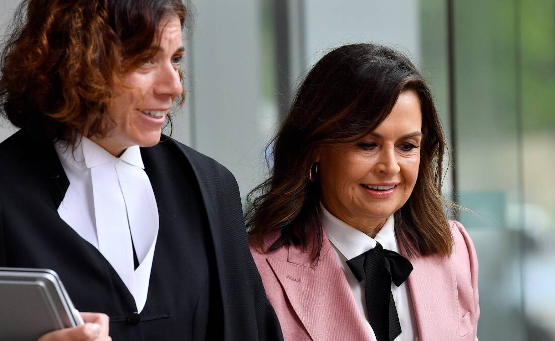 Journalist Lisa Wilkinson, right, and silk Sue Chrysanthou arrive at the Federal Court for defamation proceedings in December. Picture AAP