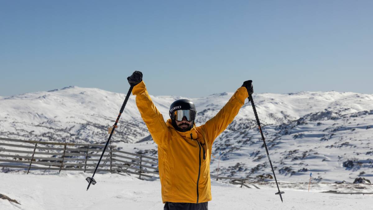 A visiter hits the snowy slopes at Perisher Ski Resort. Picture supplied