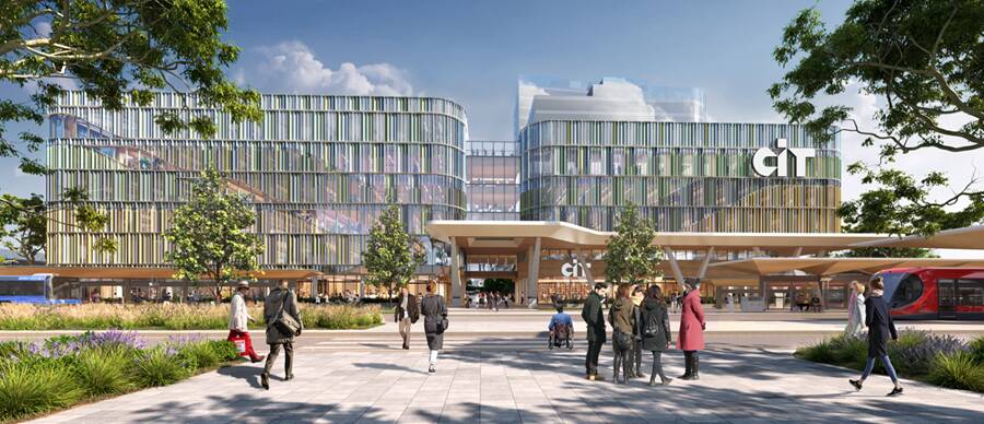 A rendered image of what the future CIT Woden campus will look like. Picture supplied