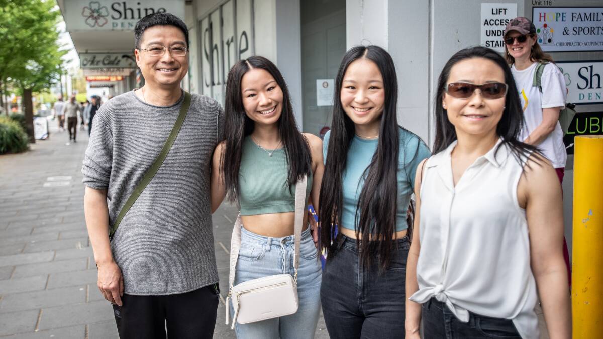 Gungahlin family (from left) Zhenghua Li, Yichen Li, Yifei Li and Lan Fu. Picture by Karleen Minney