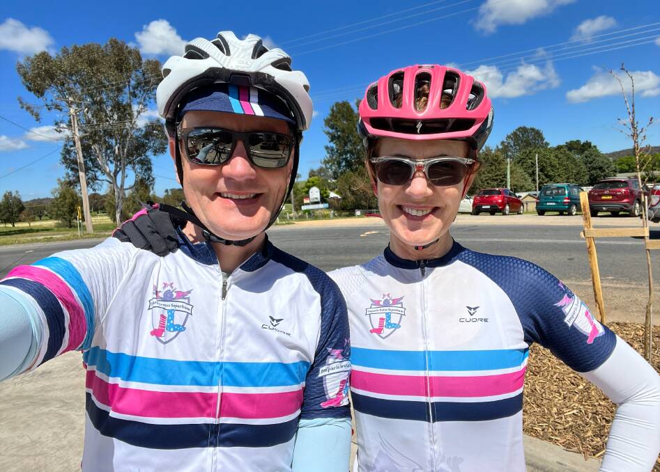 Couple Paul O'Dwyer and Joanne Pybus, before the 2022 accident, pictured in their cycling gear ready for a day out. Picture supplied