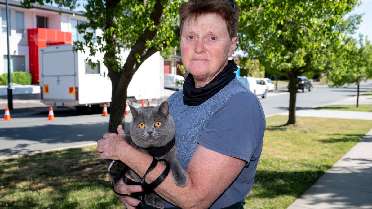 Resident Melissa Allen, pictured with her cat Bonnie, said she was shaken up by the violence on her street in Bruce. Picture by Elesa Kurtz