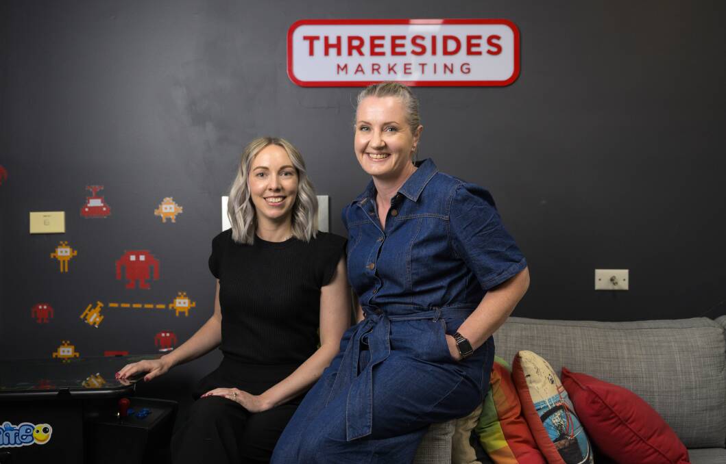 Director at Threesides Marketing Rachael Wright (right) with the head of marketing Kate Mason. Picture by Keegan Carroll