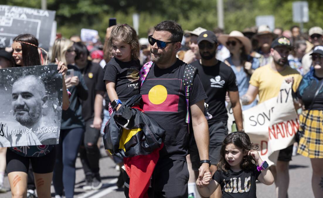 Thousands marched at the Sovereignty Day rally in 2023. Picture by Keegan Carroll