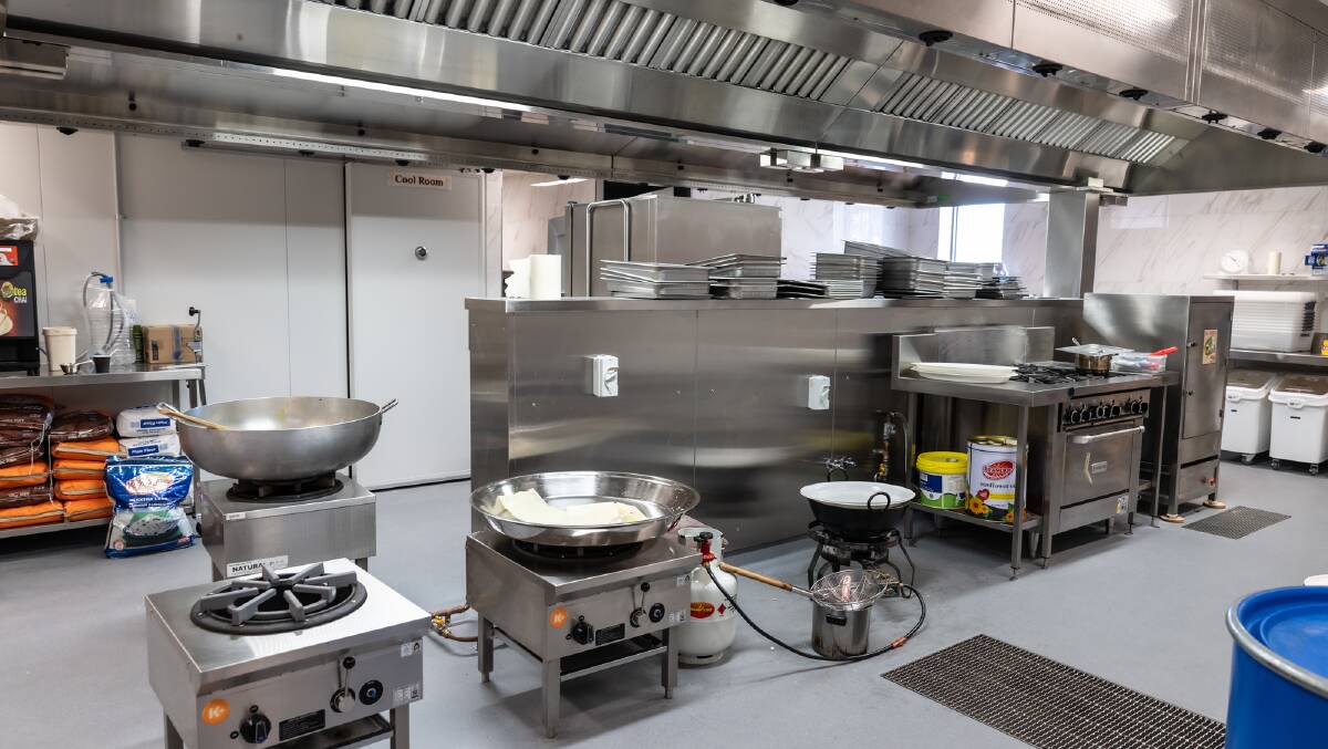 A commercial kitchen inside the new temple and community centre in Taylor. Picture by Karleen Minney