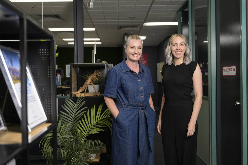 Rachael Wright and Kate Mason at their Dickson office. Picture by Keegan Carroll
