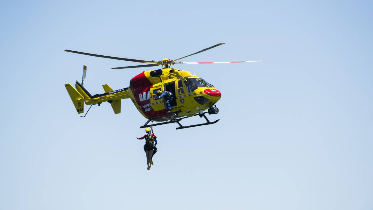 Westpac Life Saver Helicopter similar to the one used in the search for the ACT fishermen. Picture by Rohan Thomson