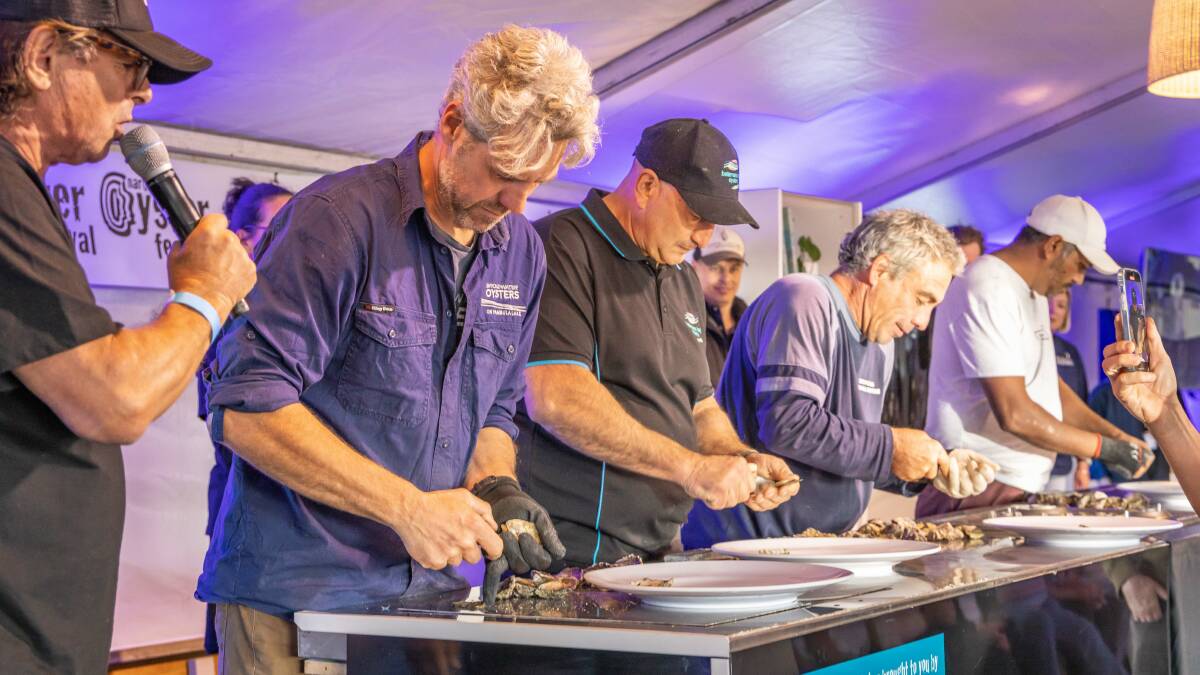 One of the highlights of the Narooma Oyster Festival is the shucking championship. Picture by David Rogers Photography