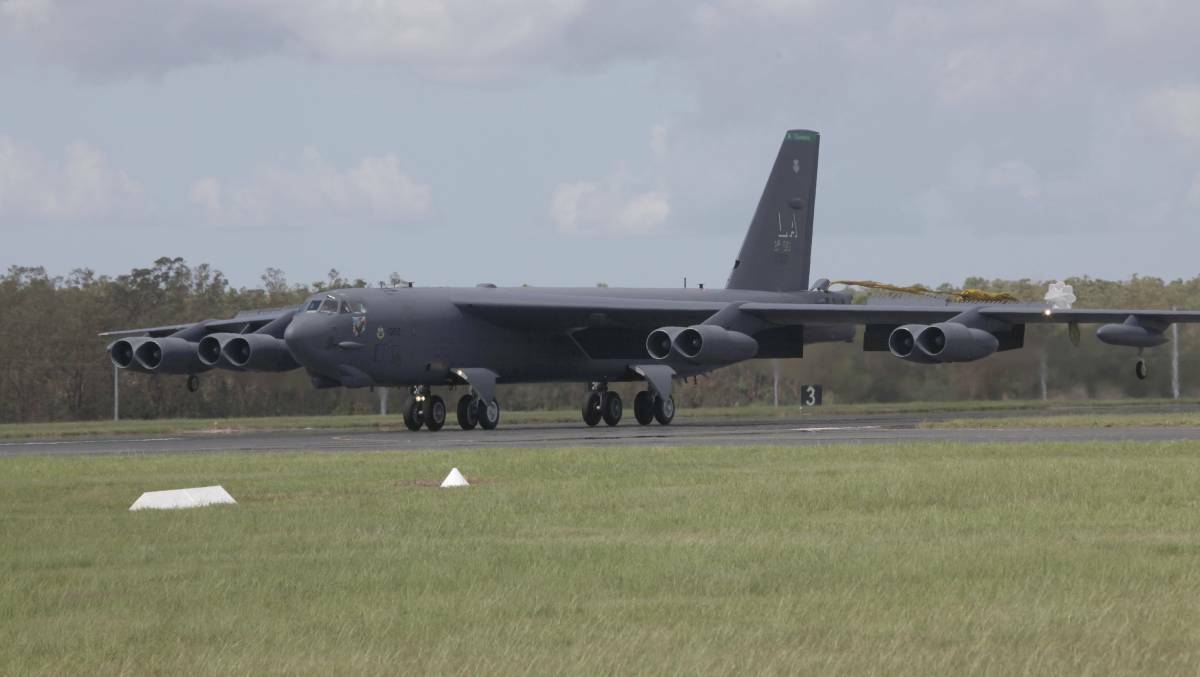 United States Air Force B-52 Bombers arrive in Darwin. Picture by Defence.
