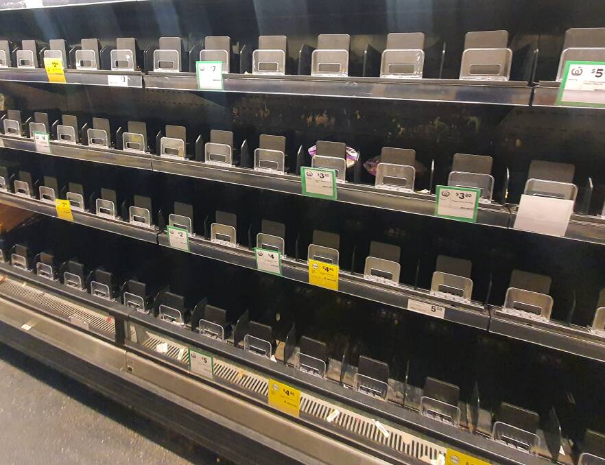 Supermarket shelves were stripped bare within hours of the incident. 