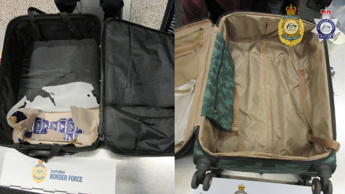 Two suitcases seized by police in July. Picture via AFP