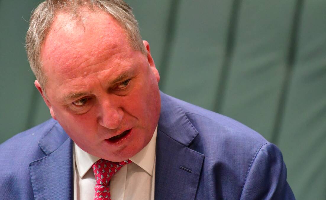 Barnaby Joyce in Parliament. Picture by Elesa Kurtz