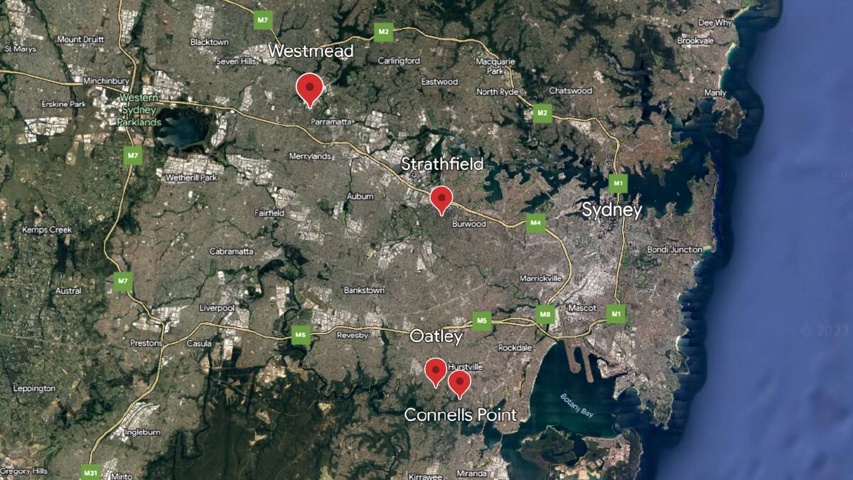 A map of the sites police believe the alleged offenders visited before and after the shooting. Picture via Google Earth