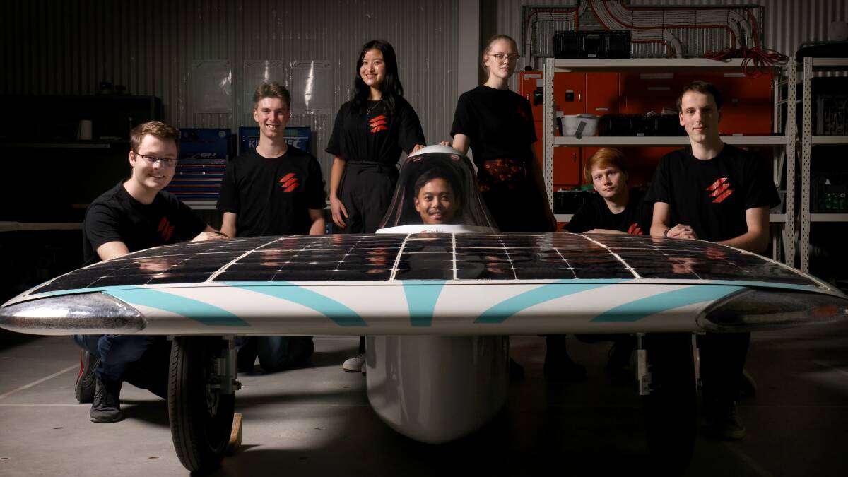 The ANU solar racing team is pushing the boundaries of sustainable technology with their 3rd-generation solar car. Picture by James Croucher 