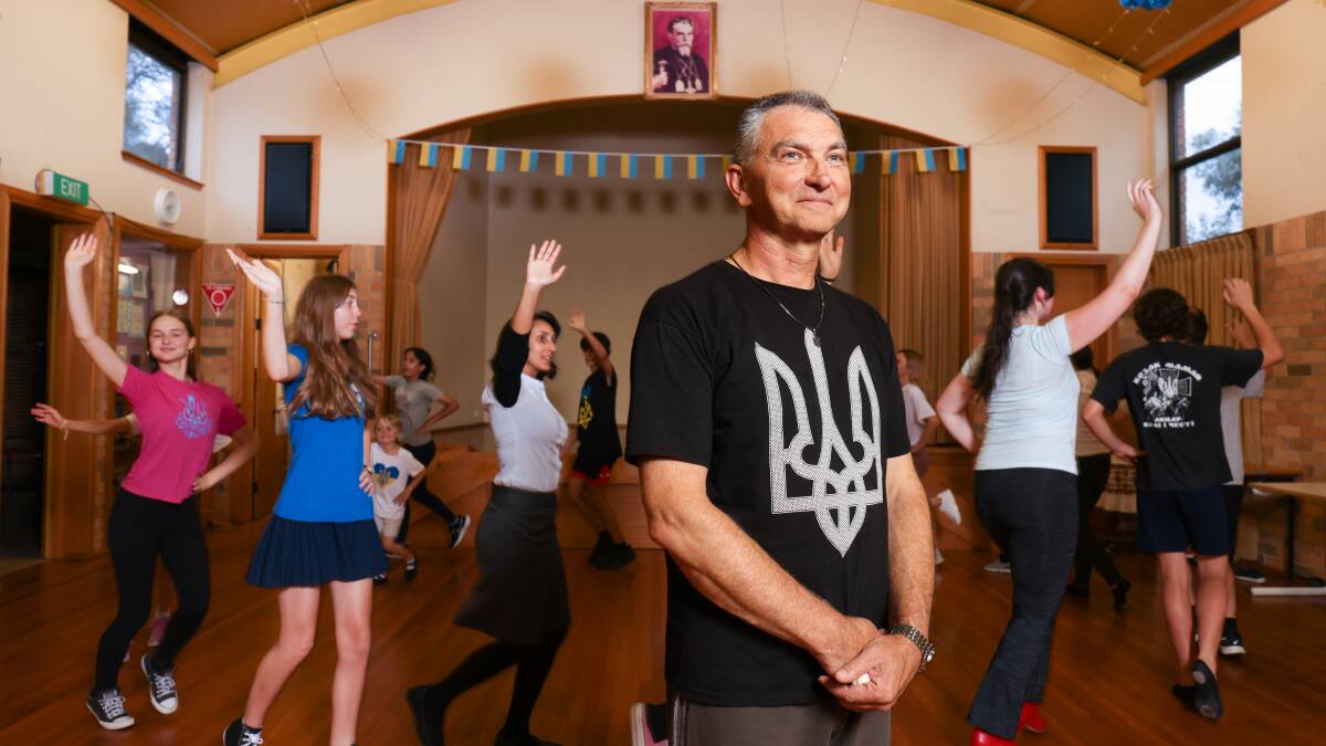 Ukrainian dance choreographer Paul Trukhanov is training dancers who will perform at the National Multicultural Festival. Picture by James Croucher