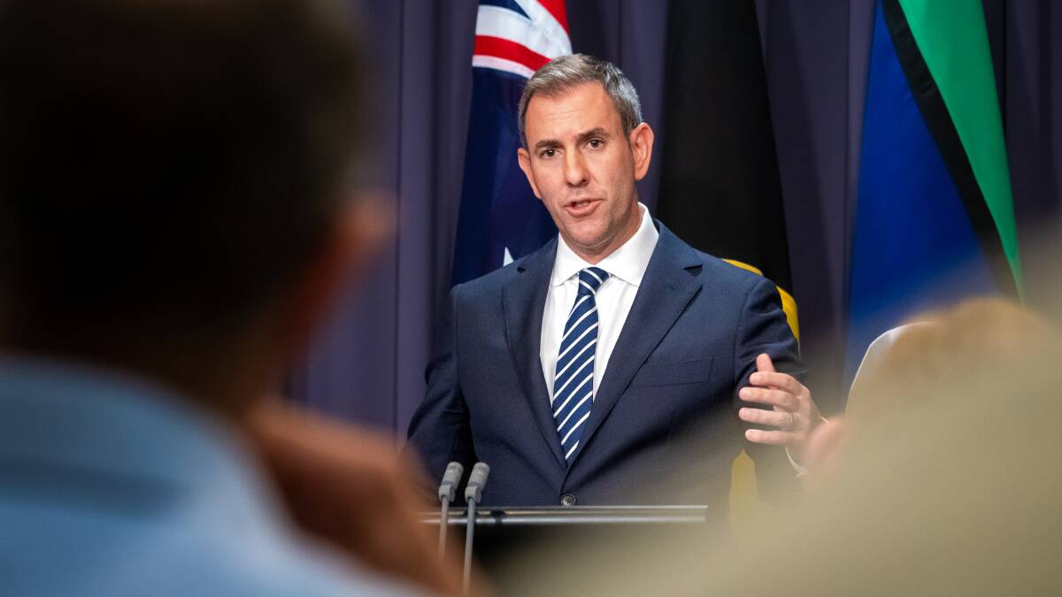 Treasurer Jim Chalmers speaking to the media at Parliament House recently. Picture by Elesa Kurtz