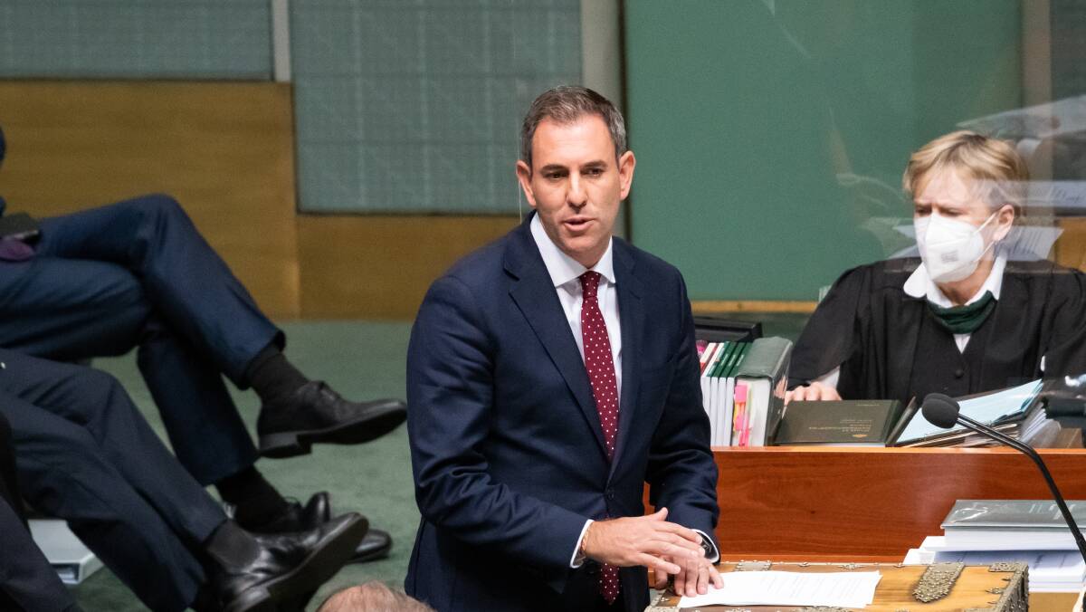 Treasurer Jim Chalmers in Question Time in the House of Representatives late last year. Picture by Elesa Kurtz