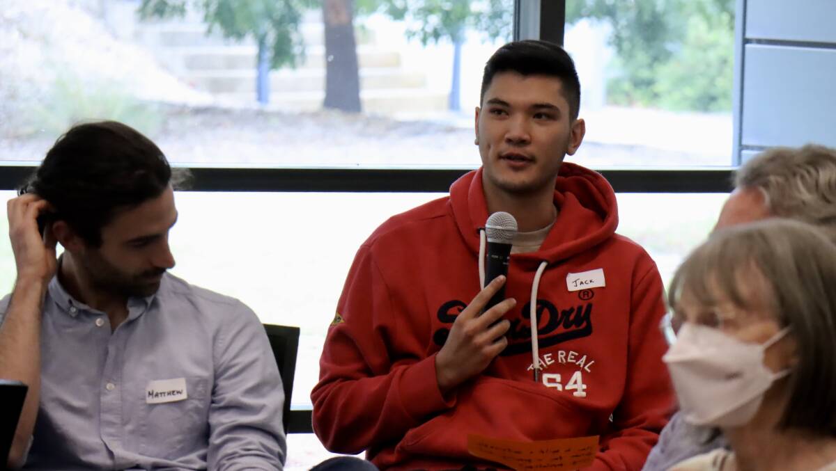 Canberra uni student Jack Golson-Lai takes part in the inaugural Canberra Forum on Saturday. Picture supplied