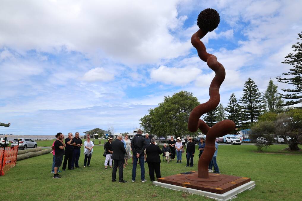 'Weed' was officially unveiled on Thursday, November 20 at the corner of Beach Road and Bavarde Avenue. Picture via Eurobodalla Shire Council/Facebook
