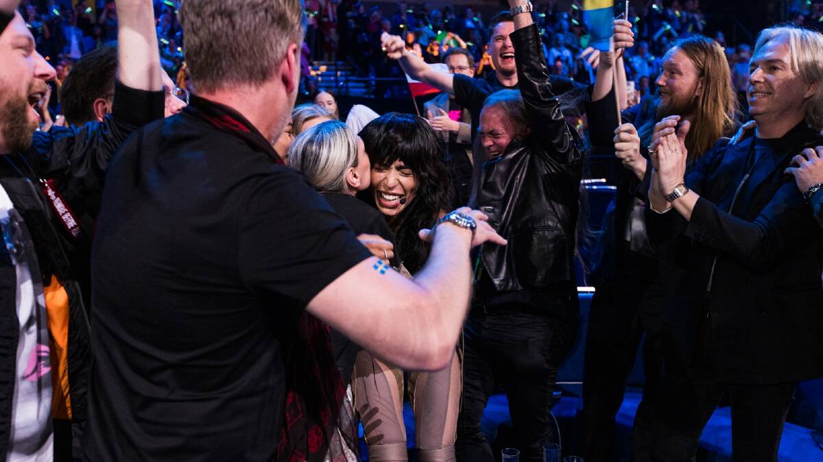 Sweden's Loreen reacts to winning the 2023 Eurovision Song Contest in Liverpool, England. Picture by Corinne Cumming/EBU