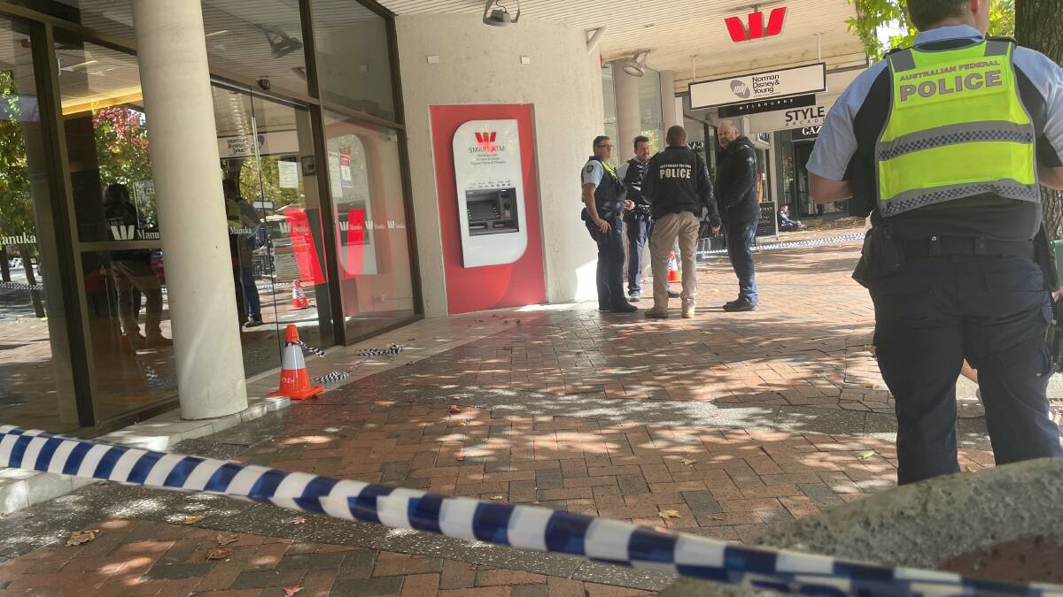 Police have cordoned off the entrance and remain in the area. Picture by Megan Doherty