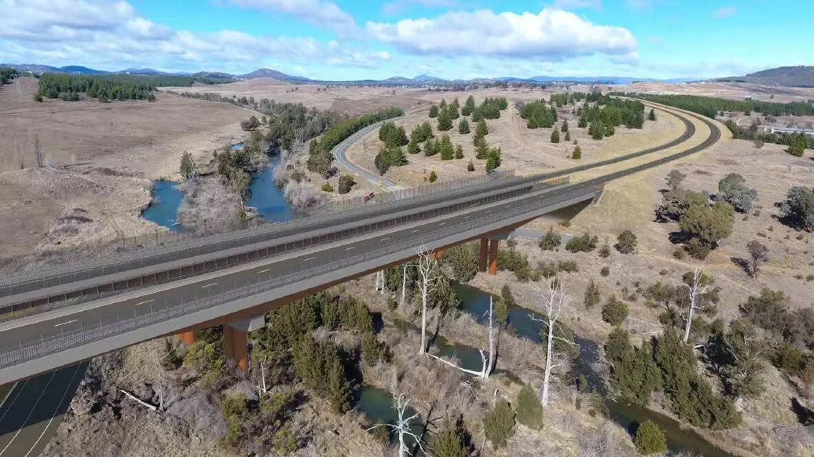 An artist's impression of the new Molonglo River bridge. Picture supplied