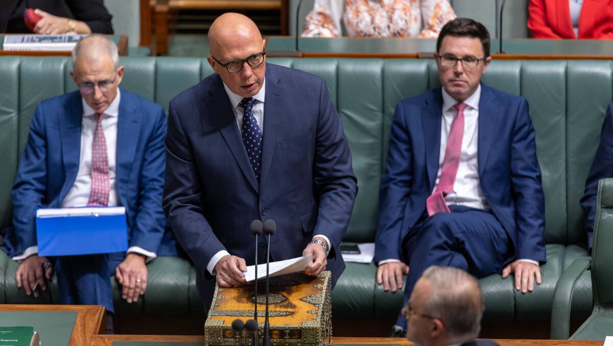 Opposition Leader Peter Dutton warned of 'normalising gambling at a young age'. Picture by Gary Ramage.
