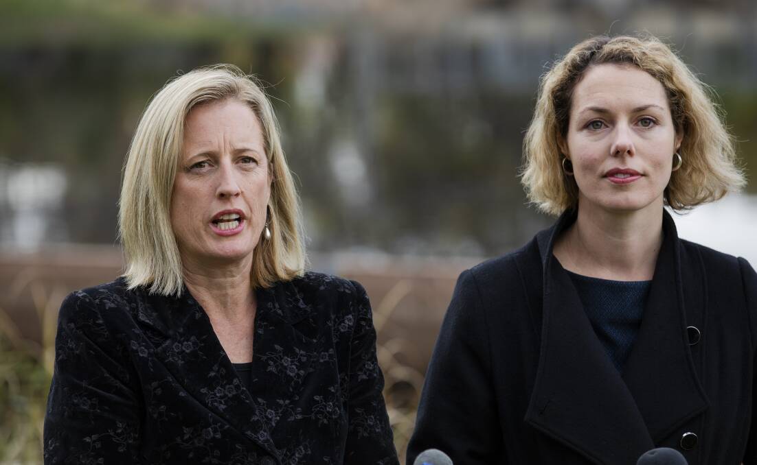 Labor Senator Katy Gallagher and Member for Canberra Alicia Payne. Picture by Jamila Toderas