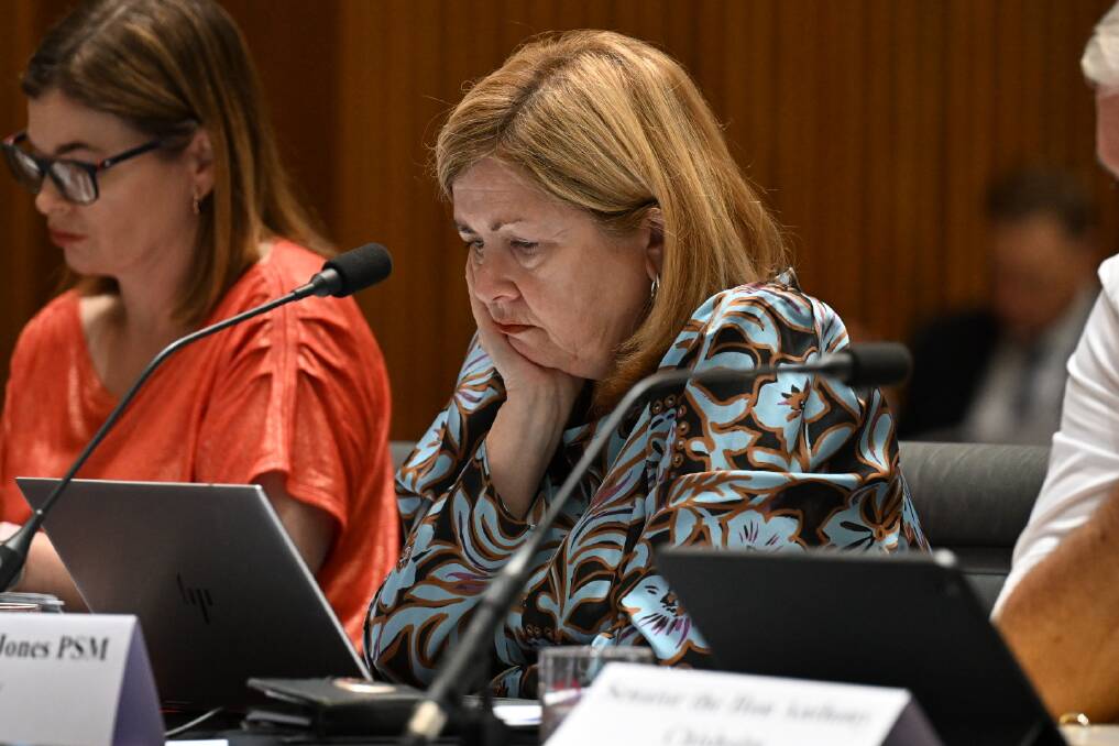 Attorney-General's Department secretary Katherine Jones was grilled over the commission's appointment process. Picture by Elesa Kurtz