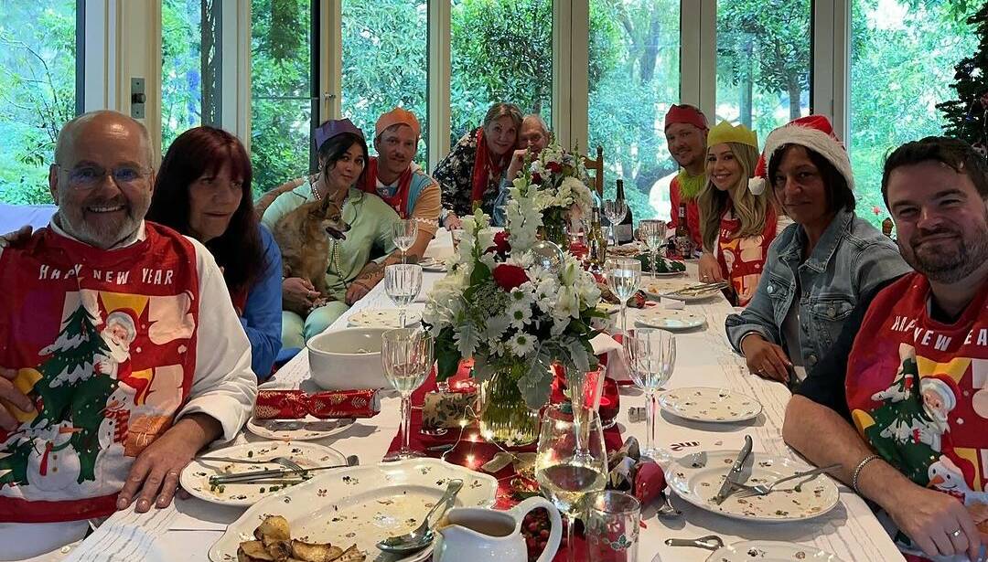John Farnham at the head of the table with wife Jill. Source: Instagram
