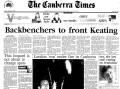 The front page of The Canberra Times on March 28, 1995.