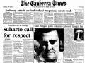The front page of The Canberra Times on April 22, 1992.