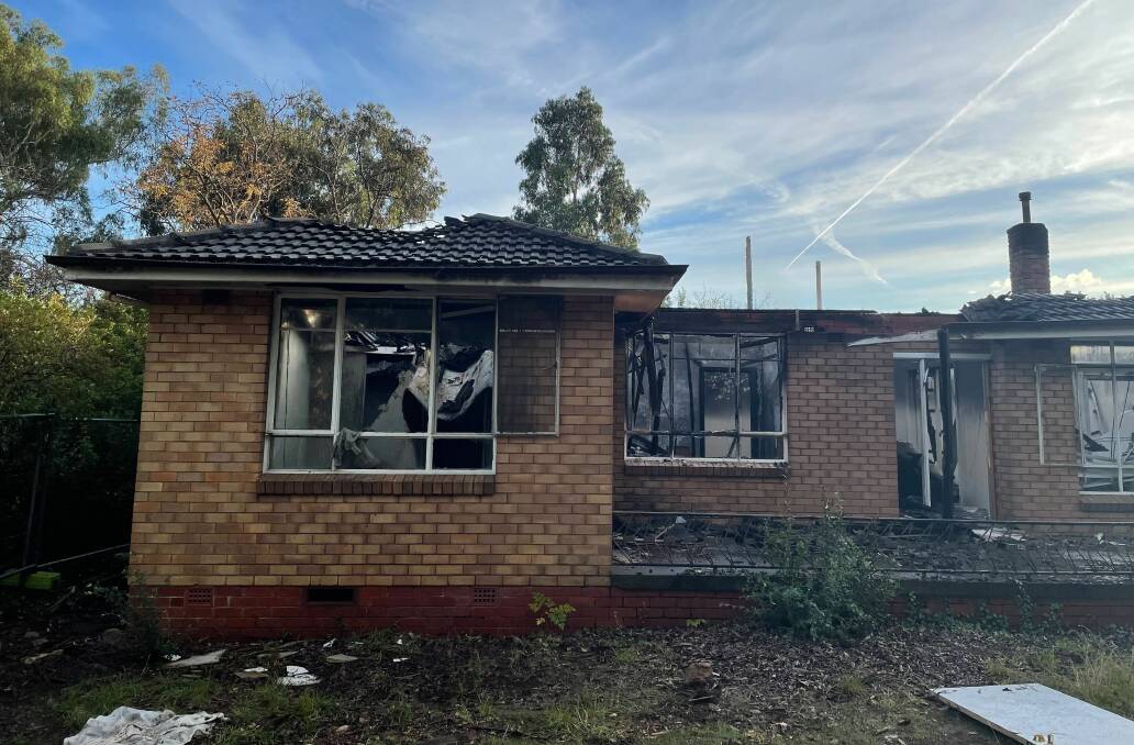 The house was structurally damaged by the blaze. Picture by Lucy Arundell