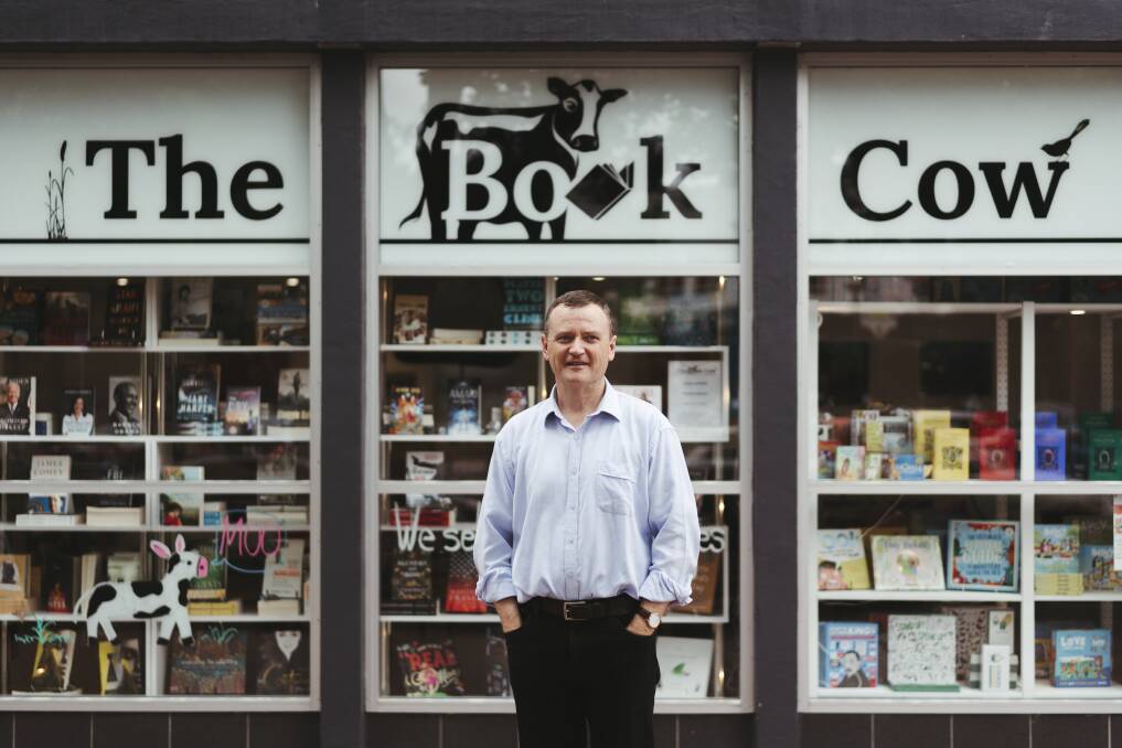 Peter Arnaudo at his new Kingston bookshop. Pictures: Dion Georgopoulos