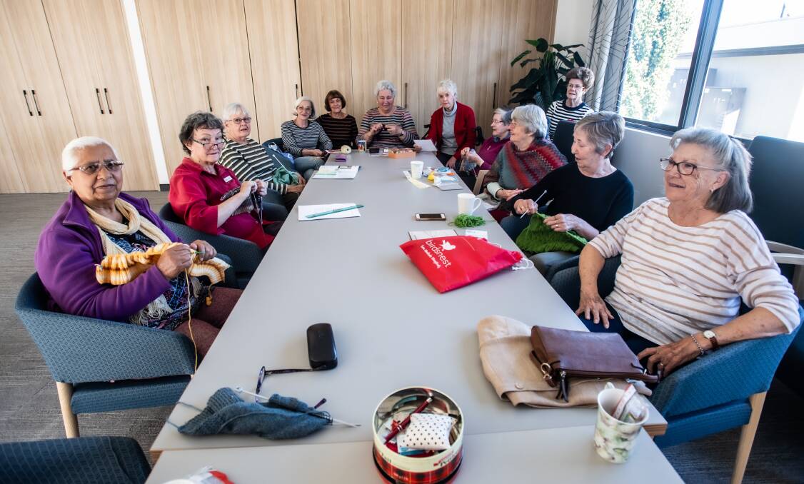 The Marigal Gardens Friday morning craft group (l-r) Kulwant Kaur, Lee O'Connell, Patricia Newman, Erica Faraone, Joyce Rooney, Barbara Marassovich, Noreen Bird, Meg Francis, Helen Crennan (standing), Alison Gniel, Kerry Matthews and Carolyn Parry. Picture: Karleen Minney