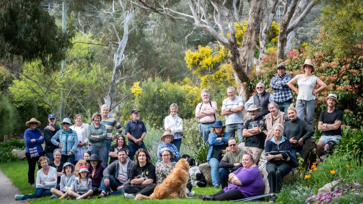 Kambah residents met on Monday concerned the 5 Ways garden was under threat. Picture by Karleen Minney