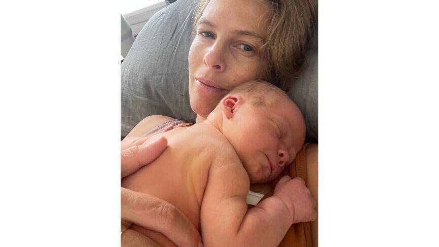 Torah Bright with her newborn son Halo Sundancer. Picture Instagram