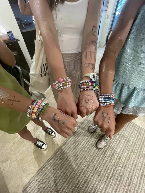 Canberra Taylor Swift fans before attending one of her concerts in Sydney. Picture by Megan Doherty