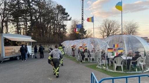 The domes are providing shelter and a place to eat for the refugees from Ukraine. Picture: Supplied