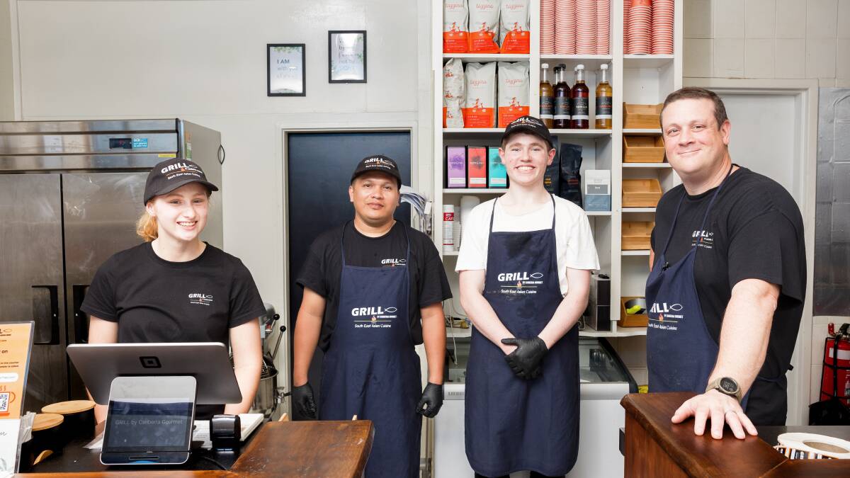 Chef Thomas Heinrich with his team at Grill, Maggie Johnson, Wilken Tagalog and Aidan Walker. Picture by Sitthixay Ditthavong