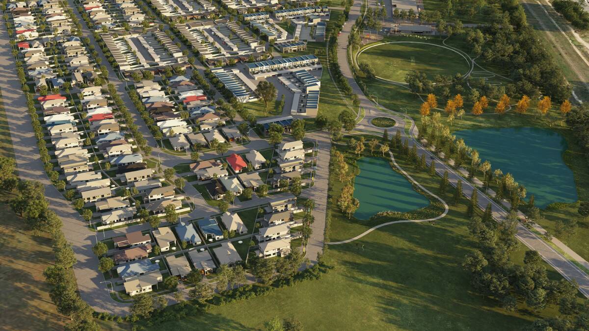 A render of what the South Jerrabomberra estate is expected to look like on completion. Picture: Supplied