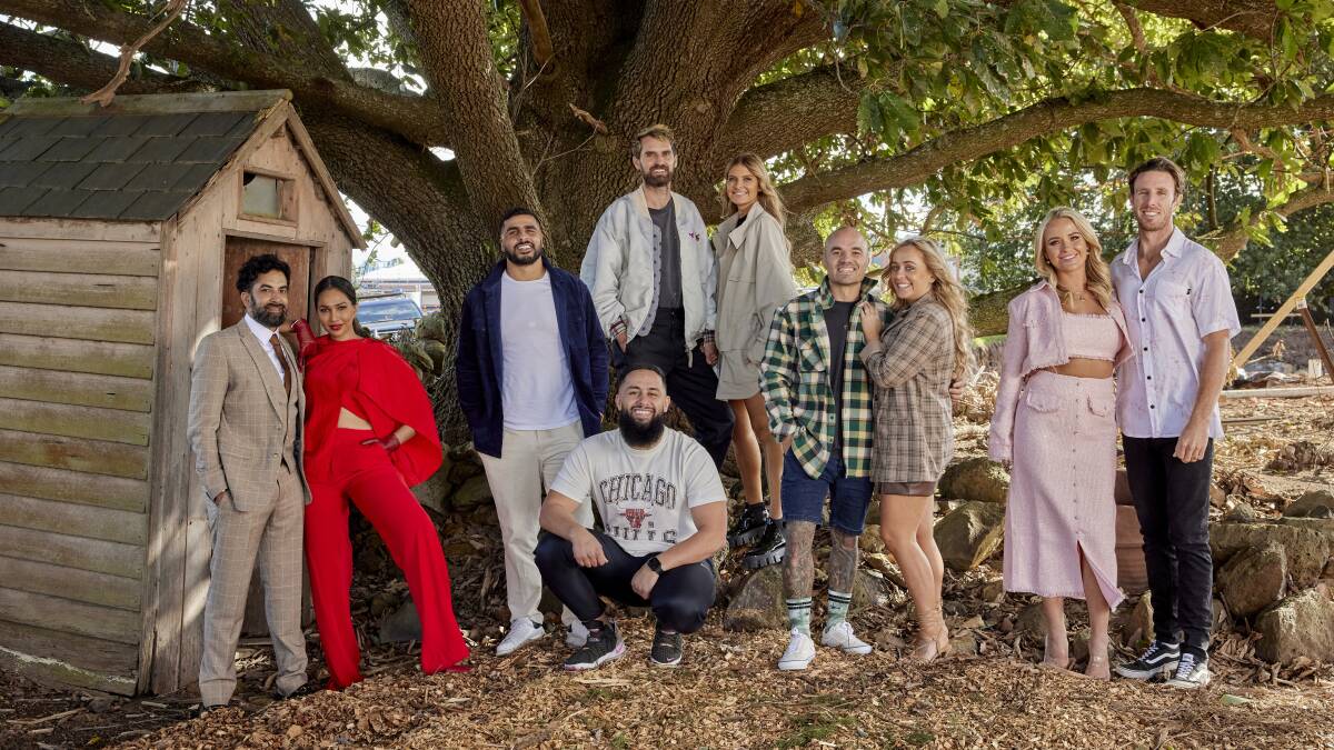 The Block contestants (l-r) Ankur and Sharon, Omar and Oz, Josh and Elle (since departed), Tom and Sarah-Jane and Dylan and Jenny. Picture: Nine