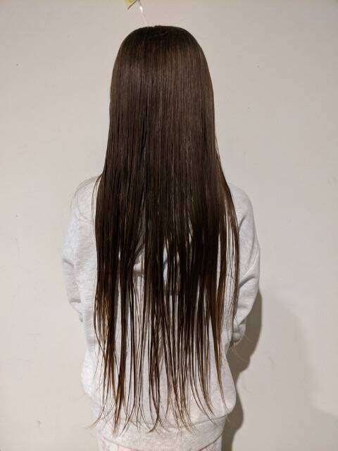 Isobel's hair before it was cut on Thursday. Picture: Supplied